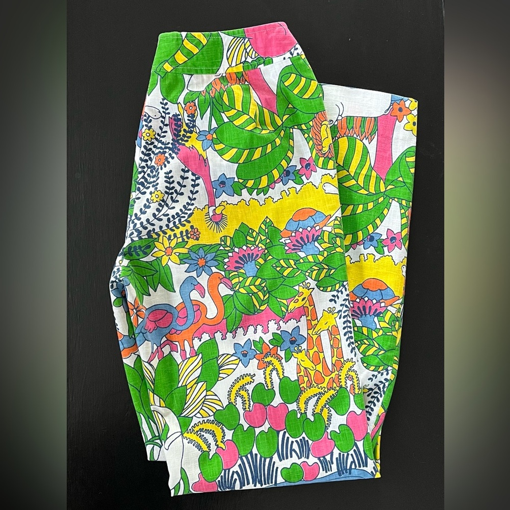 70's Vintage Gordon of Philadelphia Rainbow Green Safari Wide Leg Pants